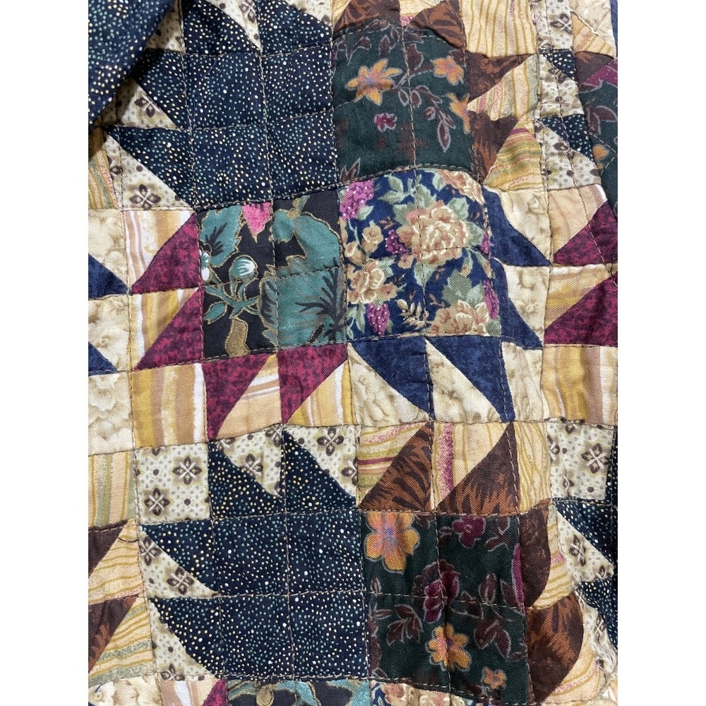 Donna Sharp Quilted‎ Patchwork Jacket Womens Large Multicolor Excellent Floral L - Picture 5 of 7
